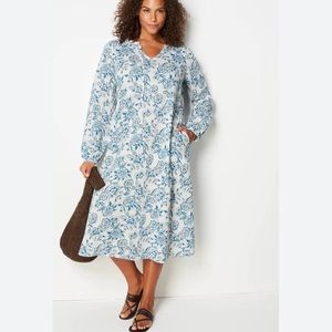 J. Jill Organic Cotton Oversized‎ Cabana Dress